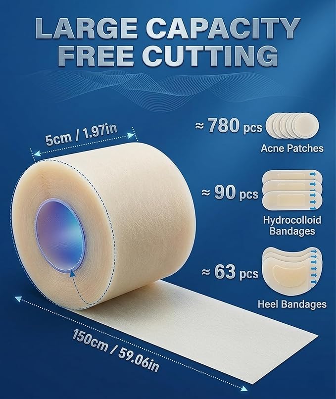 GlowRoll™ Hydrocolloid Acne & Pimple Patch Roll – 12 Feet
